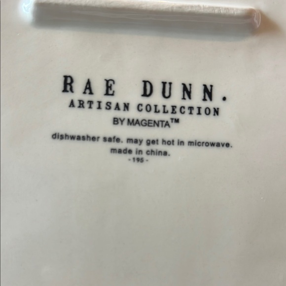 Rae Dunn White Toast Plate with Orange Trim - Picture 3 of 4